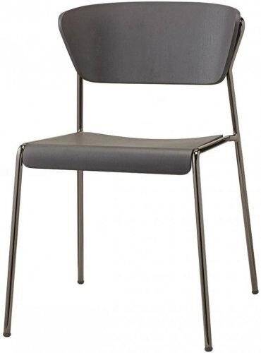 Стул деревянный Lisa Wood черный глянцевый никель, черный дуб 510х560х770 мм Стул деревянный Lisa Wood черный глянцевый никель, черный дуб 510х560х770 мм