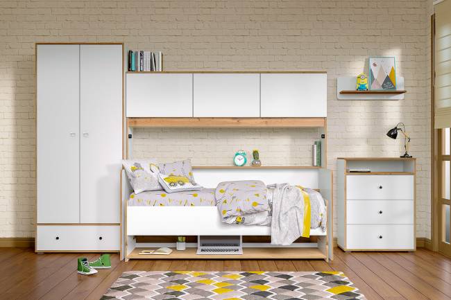 Шкаф для одежды Вуди 13.138 цвет белый премиум/дуб крафт золотой