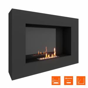 Биокамин SteelHeat WALL GRAND 900 LITE черный (Стемалит)