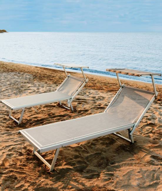 Шезлонг-лежак металлический Master серебристый 1820х760х440 мм