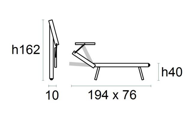 Шезлонг-лежак металлический Maxi Relax 1940х760х400 мм Шезлонг-лежак металлический Maxi Relax 1940х760х400 мм