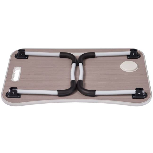 Стол складной с подстаканником «ЛАЙТ», 59,5x39,5x26,4см, мдф, металл, св. дерево, белый Стол складной с подстаканником «ЛАЙТ», 59,5x39,5x26,4см, мдф, металл, св. дерево, белый