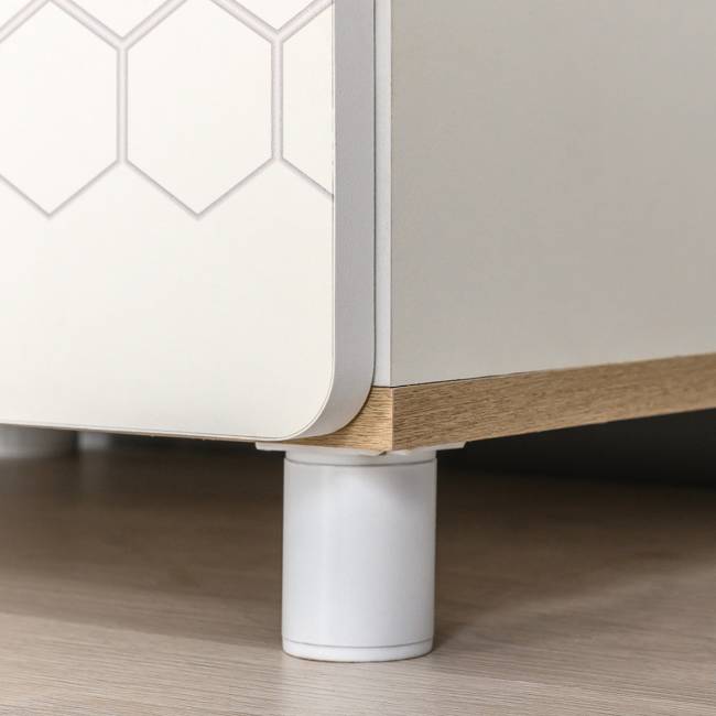 Детская кровать с ящиками для белья и шкафом для детской одежды Эйп цвет белый/дуб белый Детская кровать с ящиками для белья и шкафом для детской одежды Эйп цвет белый/дуб белый