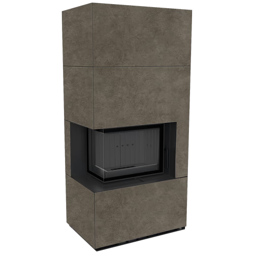 Каминокомплект Kratki PRO FLOKI FOKOS PIOMBO угловое стекло слева