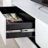 Тумба для ТВ с двумя полками Сидней цвет белый/чёрный/фасады МДФ белый глянец
