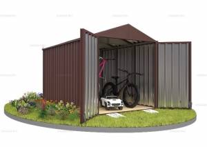 Хозблок SKOGGY секционный с двускатной крышей 4 х 2 м, шоколадный Хозблок SKOGGY секционный с двускатной крышей 4 х 2 м, шоколадный