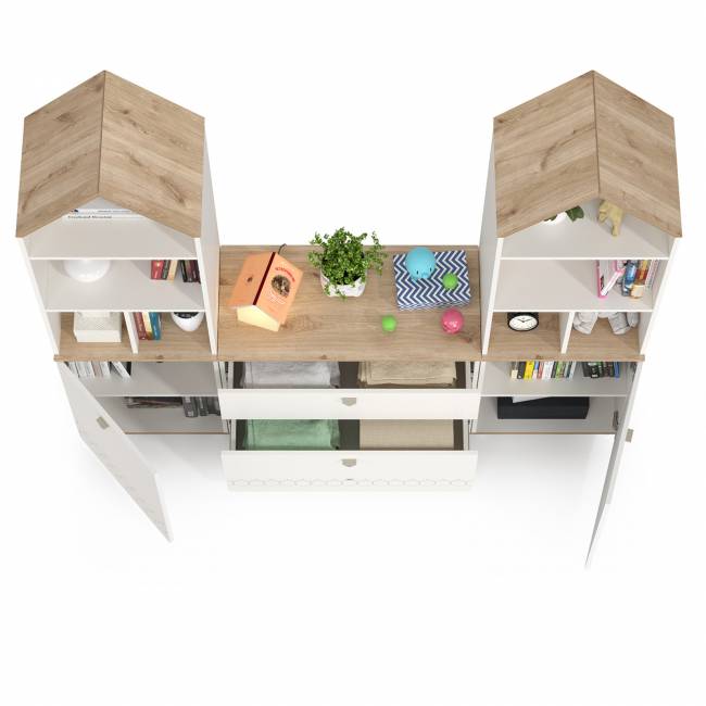 Детская стенка Эйп цвет белый/дуб белый