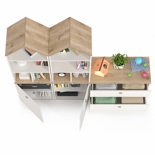 Детская стенка Эйп цвет белый/дуб белый