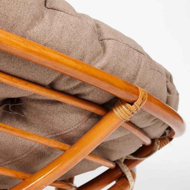 Кресло PAPASAN/ПАПАСАН 23/01 W /с подушкой/ 115х101х104см, коньячный, экошерсть коричневый, 1811-5 Cognac (коньяк)