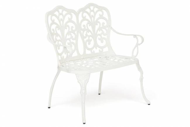 Скамья Secret de Maison Симфония/Symphonie алюминиевый сплав, 95х56х92см, античный белый белый алюминиевый сплав