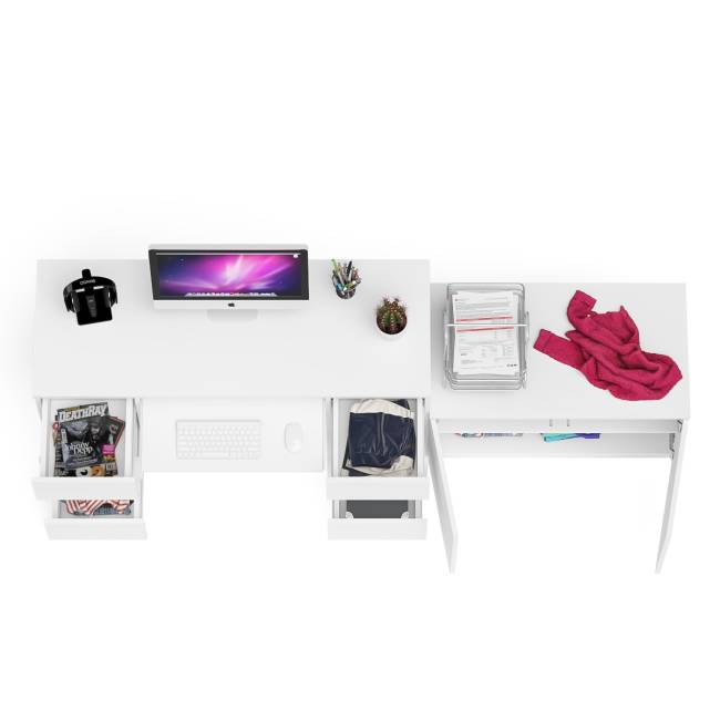 Двухтумбовый компьютерный стол Мори МС-2 с широкой тумбой на 900 цвет белый Двухтумбовый компьютерный стол Мори МС-2 с широкой тумбой на 900 цвет белый